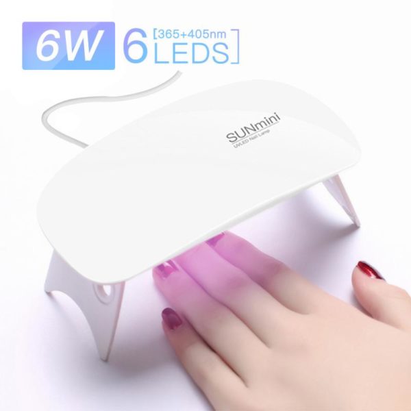 1PC Portable Nail Dryer 6W UV LED Nail Lamp For Nail Polish Gel Manicure Apparatus Manicure 1 Beauty-Health 1PC Portable Nail Dryer 6W UV LED Nail Lamp