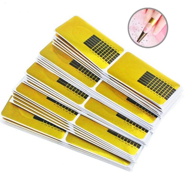 Hot Sale 100PCS Set French Nail Form Tips Gold Nail Extension Art Tools For Nails Gel 1 Beauty-Health 100PCS/Set French Nail Form Tips
