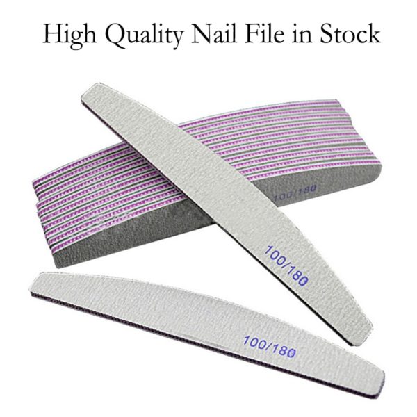Nail File Double Side Buffer 100 180 Trimmer Sandpaper Professional Nail Files Sanding Block Pedicure Manicure 5 Beauty-Health 100/180 Trimmer Sandpaper Professional Nail