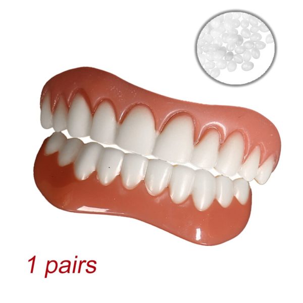 Silicone Upper Lower False Teeth Perfect Instant Smile Veneers Cosmetic Teeth Veneer Dentures for Woman and 2 Beauty-Health Cosmetic Teeth Veneer Dentures