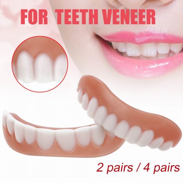 Silicone Upper Lower False Teeth Perfect Instant Smile Veneers Cosmetic Teeth Veneer Dentures for Woman and Beauty-Health Cosmetic Teeth Veneer Dentures