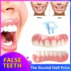 Silicone Upper Lower False Teeth Perfect Laugh Veneers Dentures Paste Oral Hygiene Tools Fake Teeth Instant Beauty-Health Fake Teeth Instant Smile Teeth