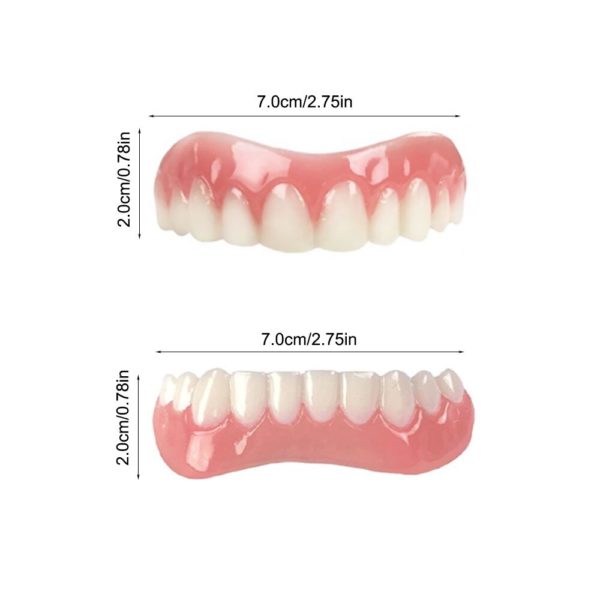 Silicone Upper Lower False Teeth Perfect Laugh Veneers Dentures Paste Oral Hygiene Tools Fake Teeth Instant 3 Beauty-Health Fake Teeth Instant Smile Teeth