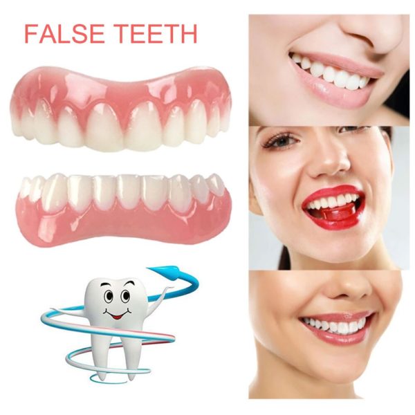 Silicone Upper Lower False Teeth Perfect Laugh Veneers Dentures Paste Oral Hygiene Tools Fake Teeth Instant 5 Beauty-Health Fake Teeth Instant Smile Teeth