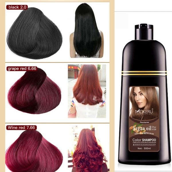 500ml Natural Argan Oil Essence Instant Hair Dye Shampoo Instant Hair Color Cream Cover Permanent Hair 3 Beauty-Health Natural Argan Oil Essence Instant Hair Dye Shampoo