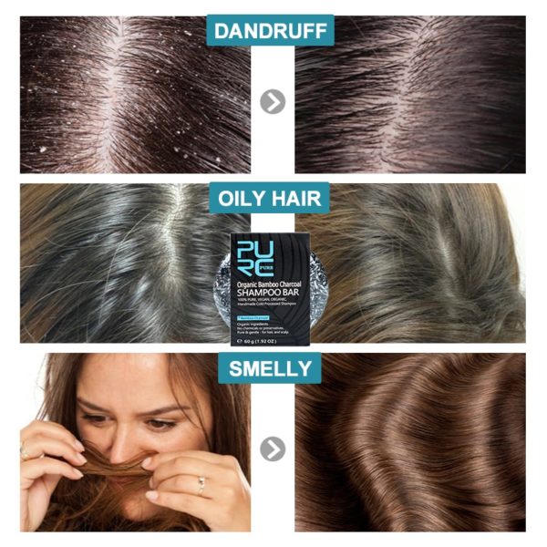 Gray White Hair Color Dye Treatment Bamboo Charcoal Clean Detox Soap Bar Black Hair Shampoo Shiny 5 Beauty-Health Soap Bar Black Hair Shampoo